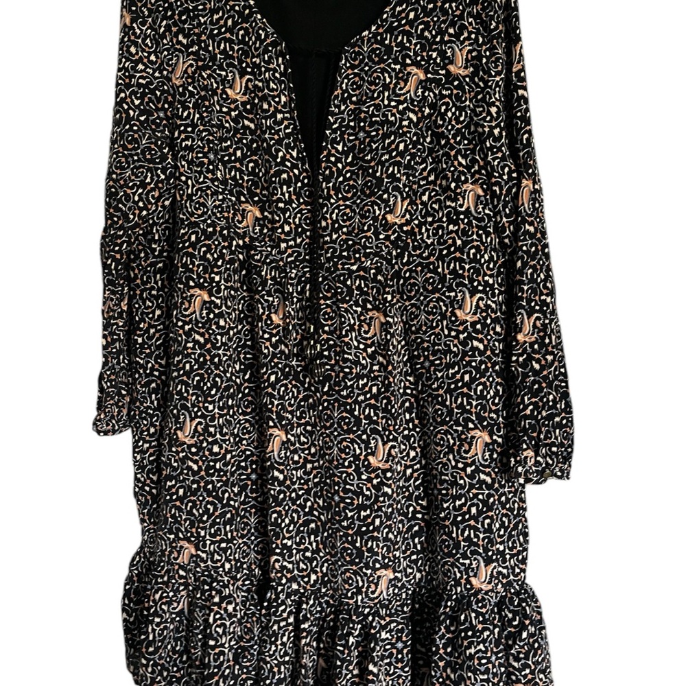 Madewell Boho Navy Blue Patterned Tunic Style Mini Dress